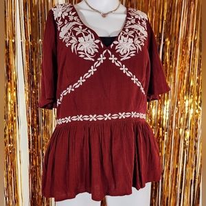 Knox Rose Medium Maroon Blouse